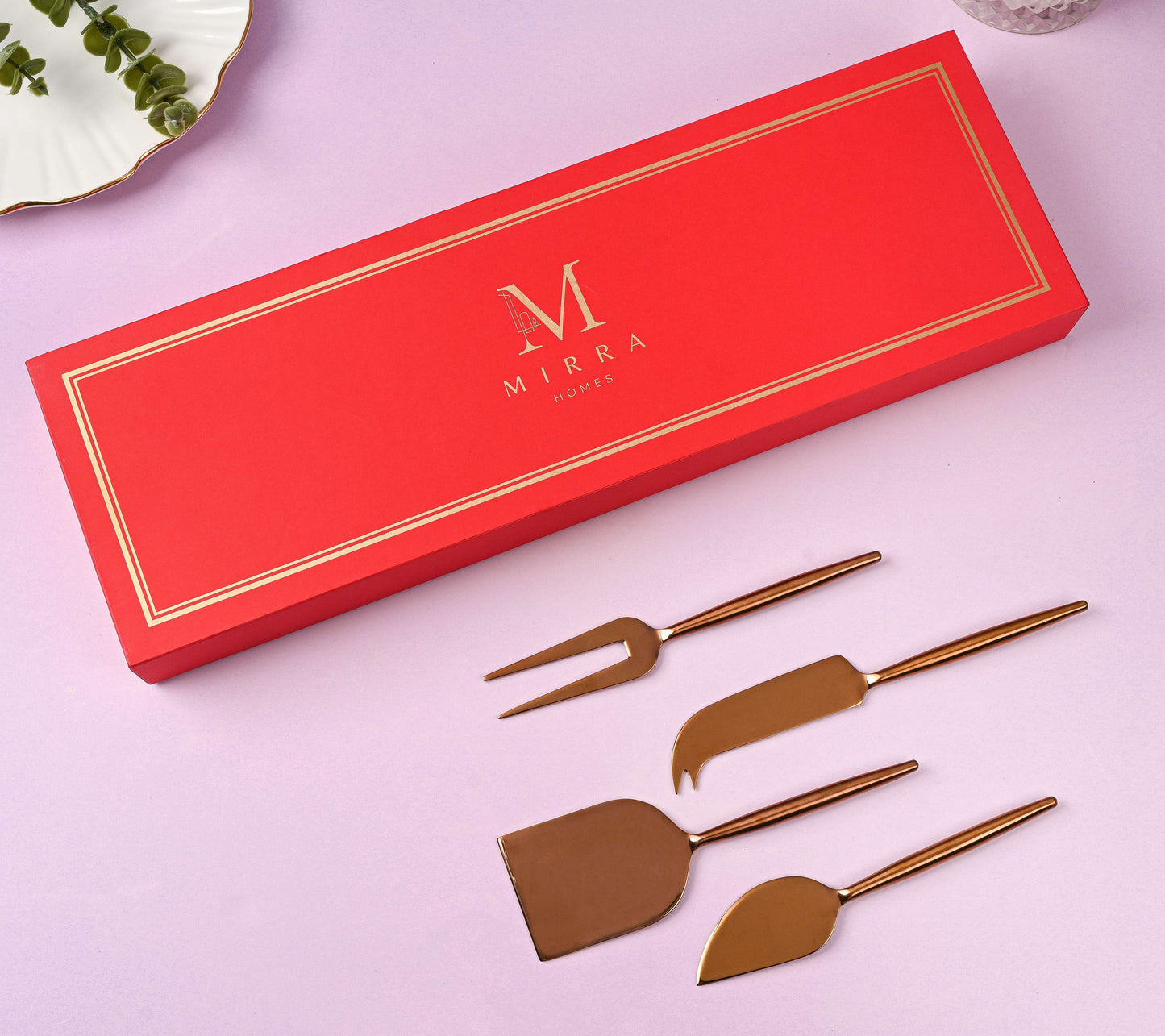 Ruby Collection - Cheese Knives Set of 4 with Luxurious Gift Box