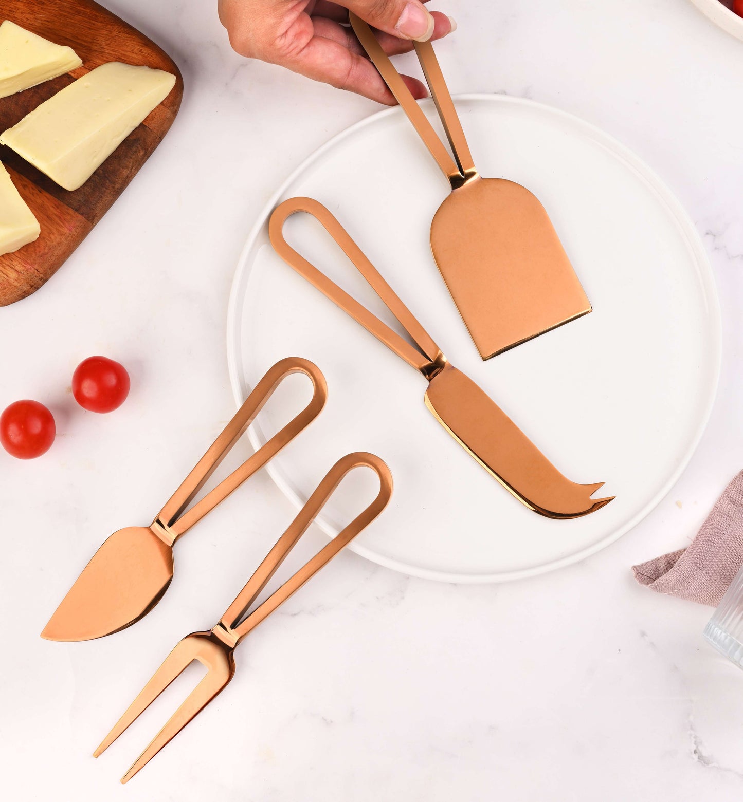 Ruby Collection - Cheese Knives Set of 4 with Luxurious Gift Box