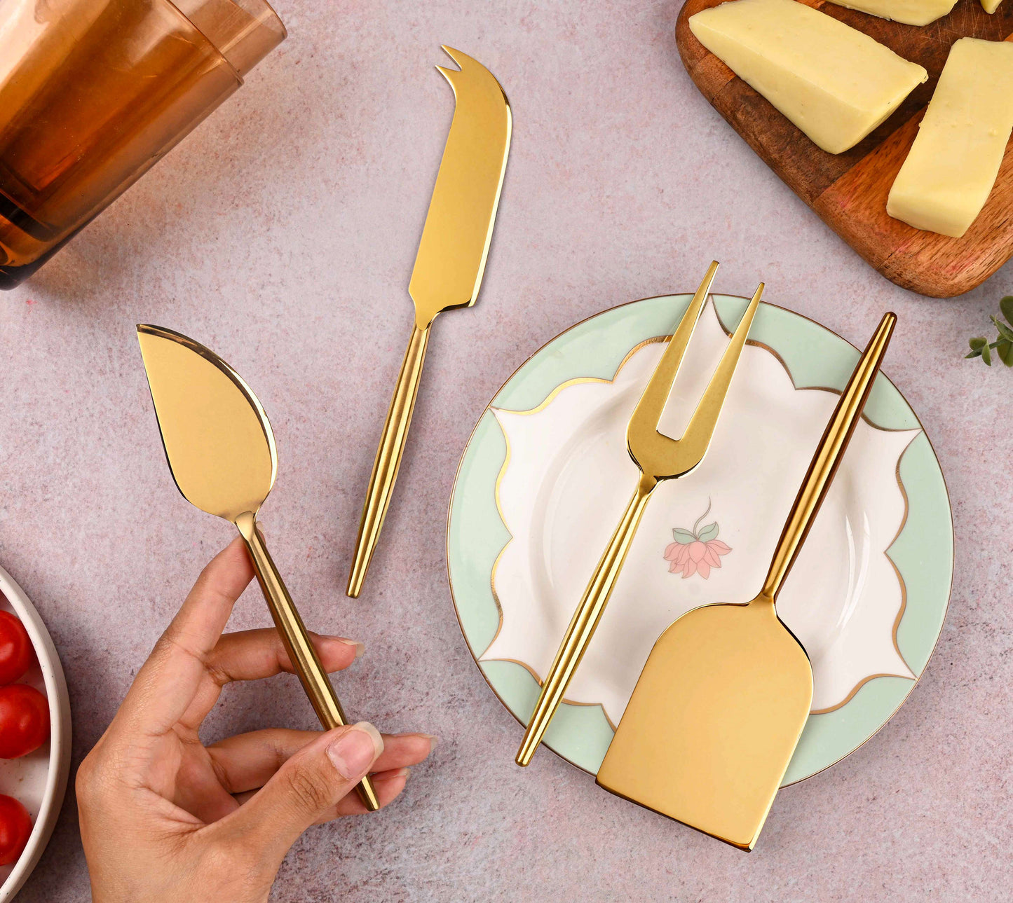 Emerald Collection - Cheese Knives Set of 4 with Luxurious Gift Box