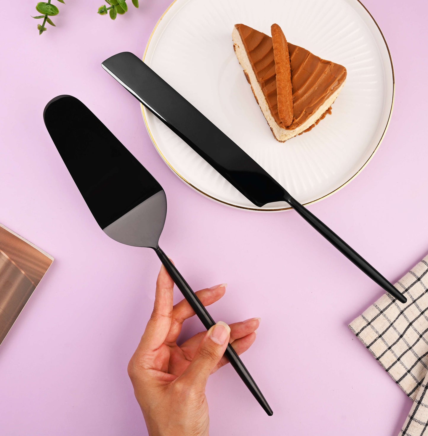 Emerald Collection - Cake Knife and Server Set of 2 with Luxurious Gift Box