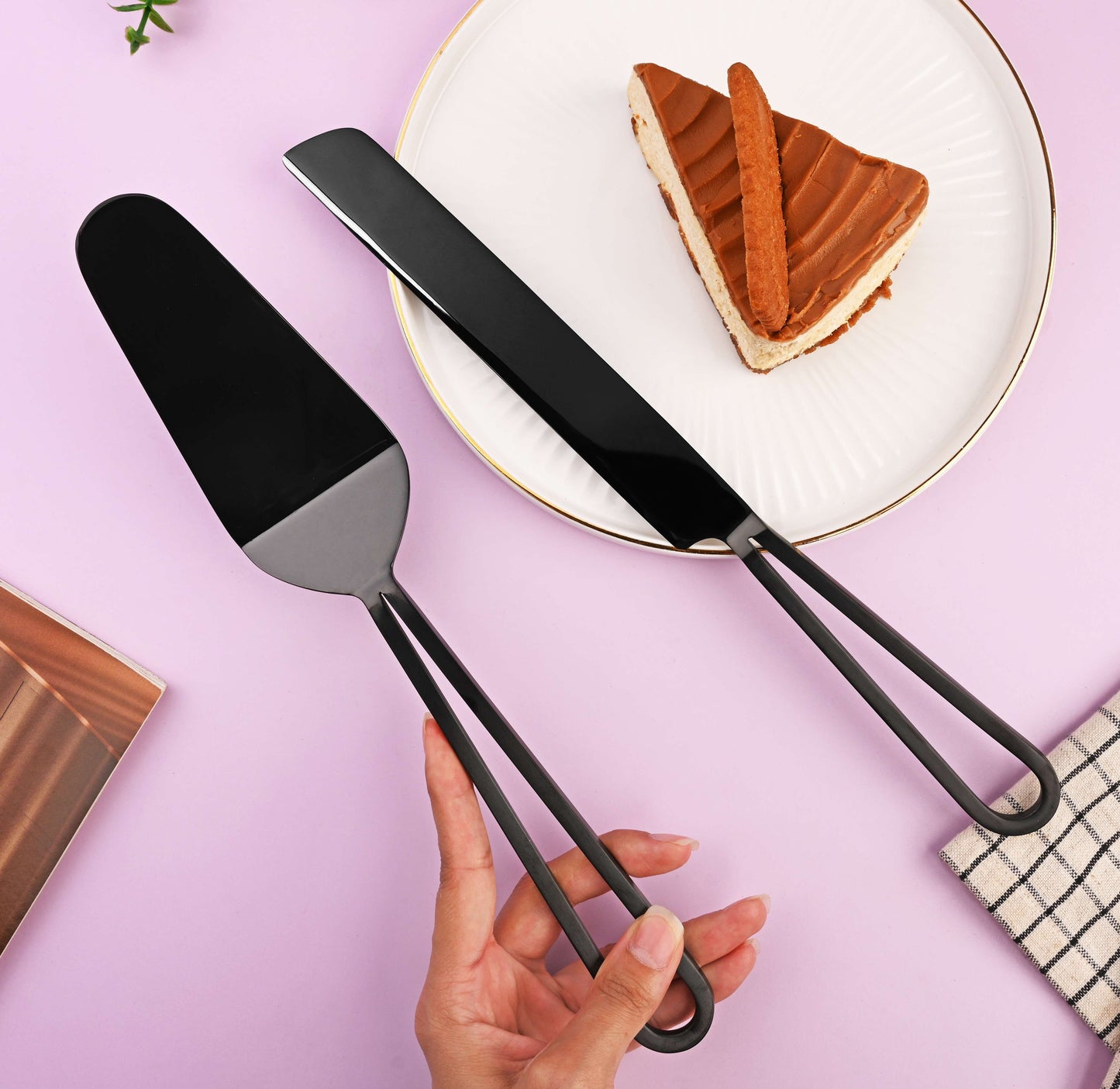 Ruby Collection - Cake Knife and Server Set of 2 with Luxurious Gift Box